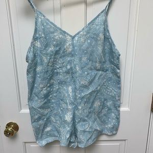 Tobi Blue Paisley Print Romper